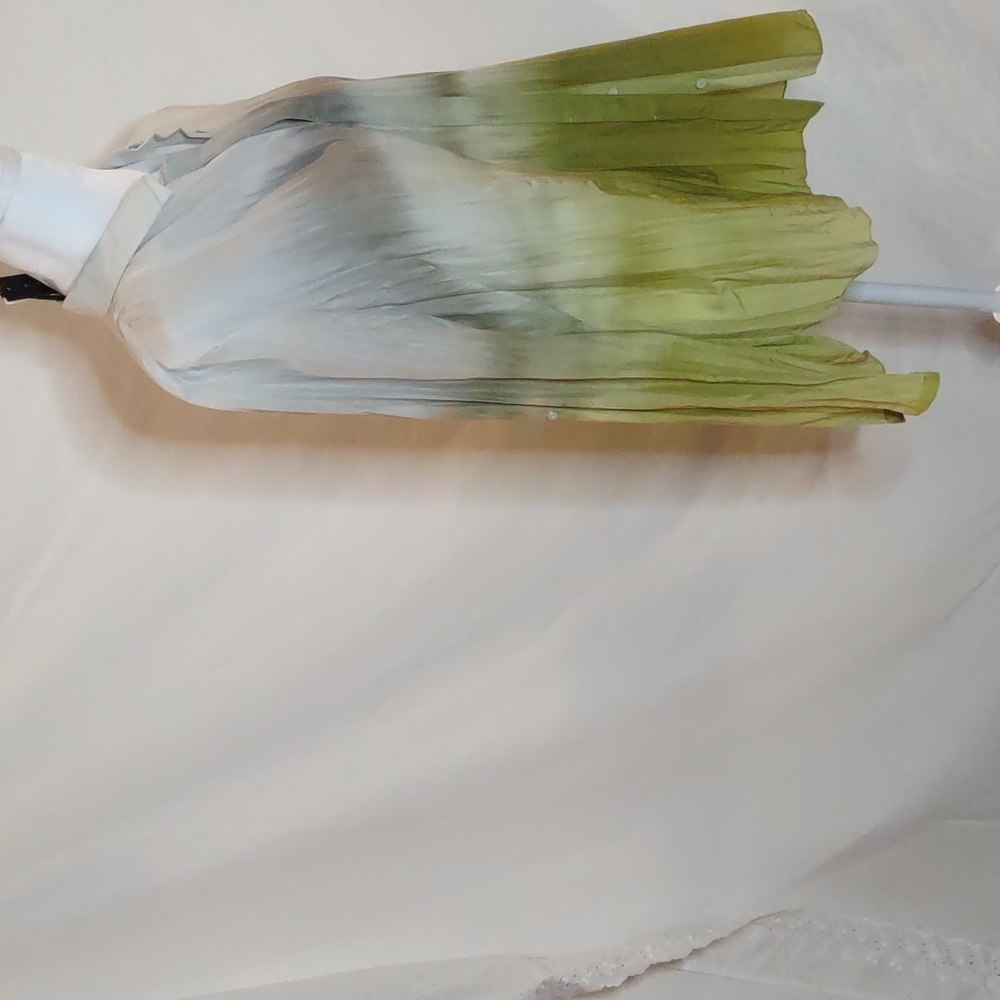 Elie Tahari Tie Dye gray green light weigh blouse, top Button Down Long Sleeve - Picture 9 of 11
